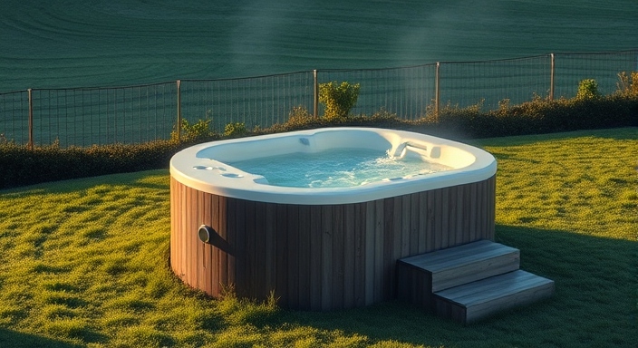 hot tub on grassy surface